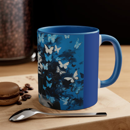 ZET BUTTERFLIES IN BLUE FOUNDERS' MUG CERAMIC - MUG 11OZ