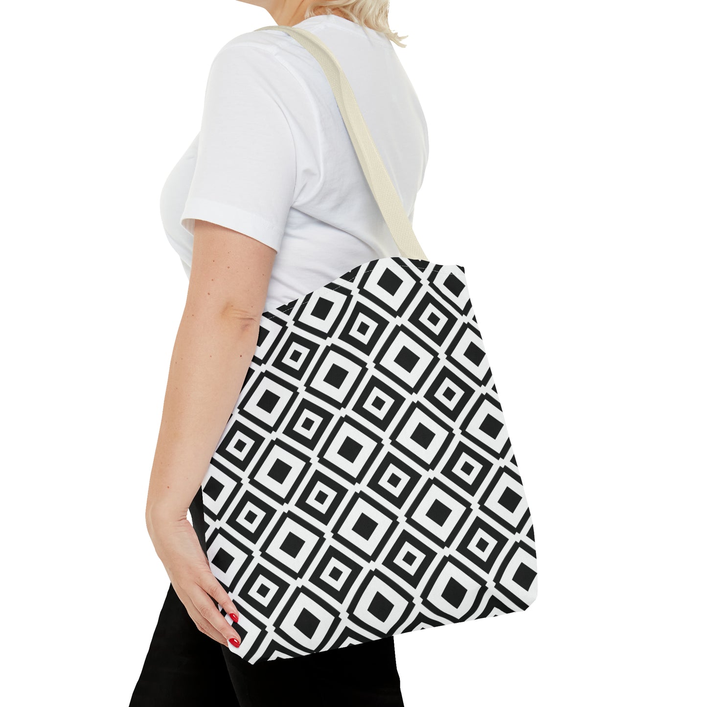 DIAMONDS BLACK WHITE TOTE BAG