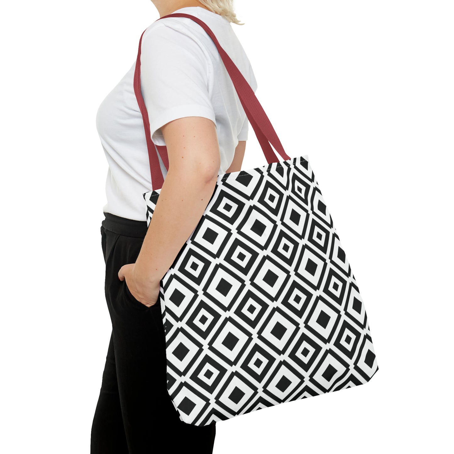 DIAMONDS BLACK WHITE TOTE BAG