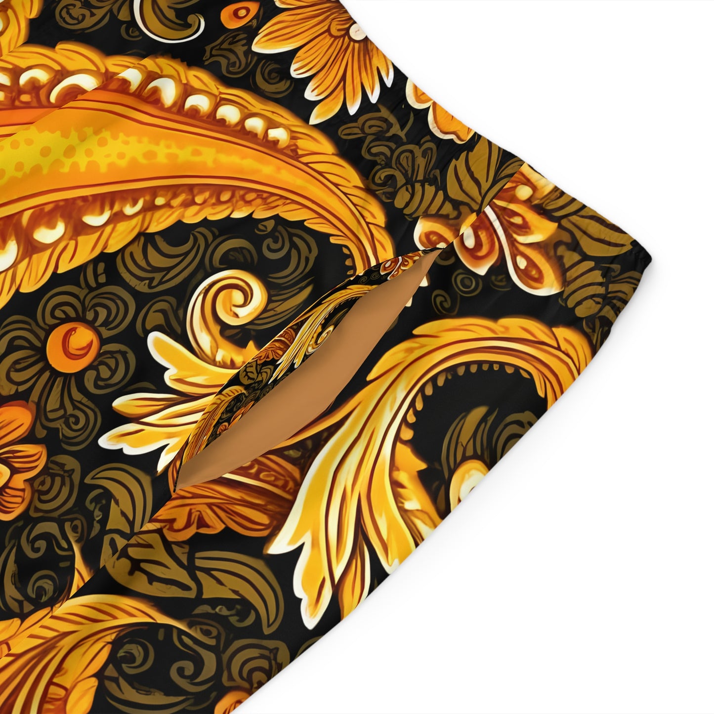 MUSTARD PAISLEY BOARD SHORTS