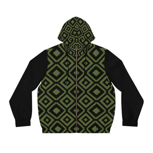 DIAMONDS BLACK/GREEN MEN'S ZIP HOODIE