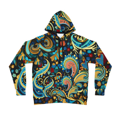 UNI BLUE PAISLEY UNISEX PULLOVER HOODY ATHLETIC HOODIE