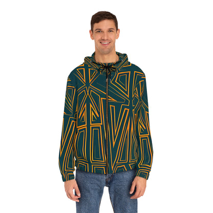 GREEN SKETCH ZIP HOODIE MEN'S