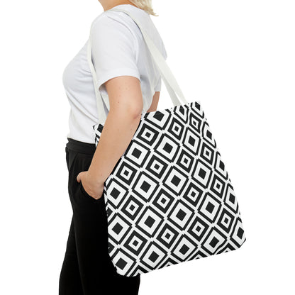 DIAMONDS BLACK WHITE TOTE BAG