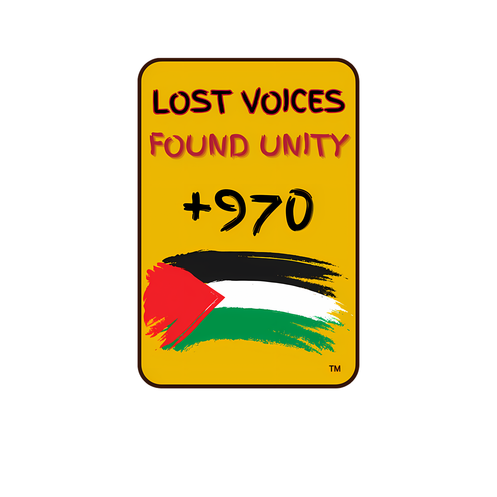 a yellow sign with a red, white, and green flag