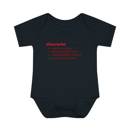 SINECURIST CHECK BOX INFANT BODYSUIT - UNISEX