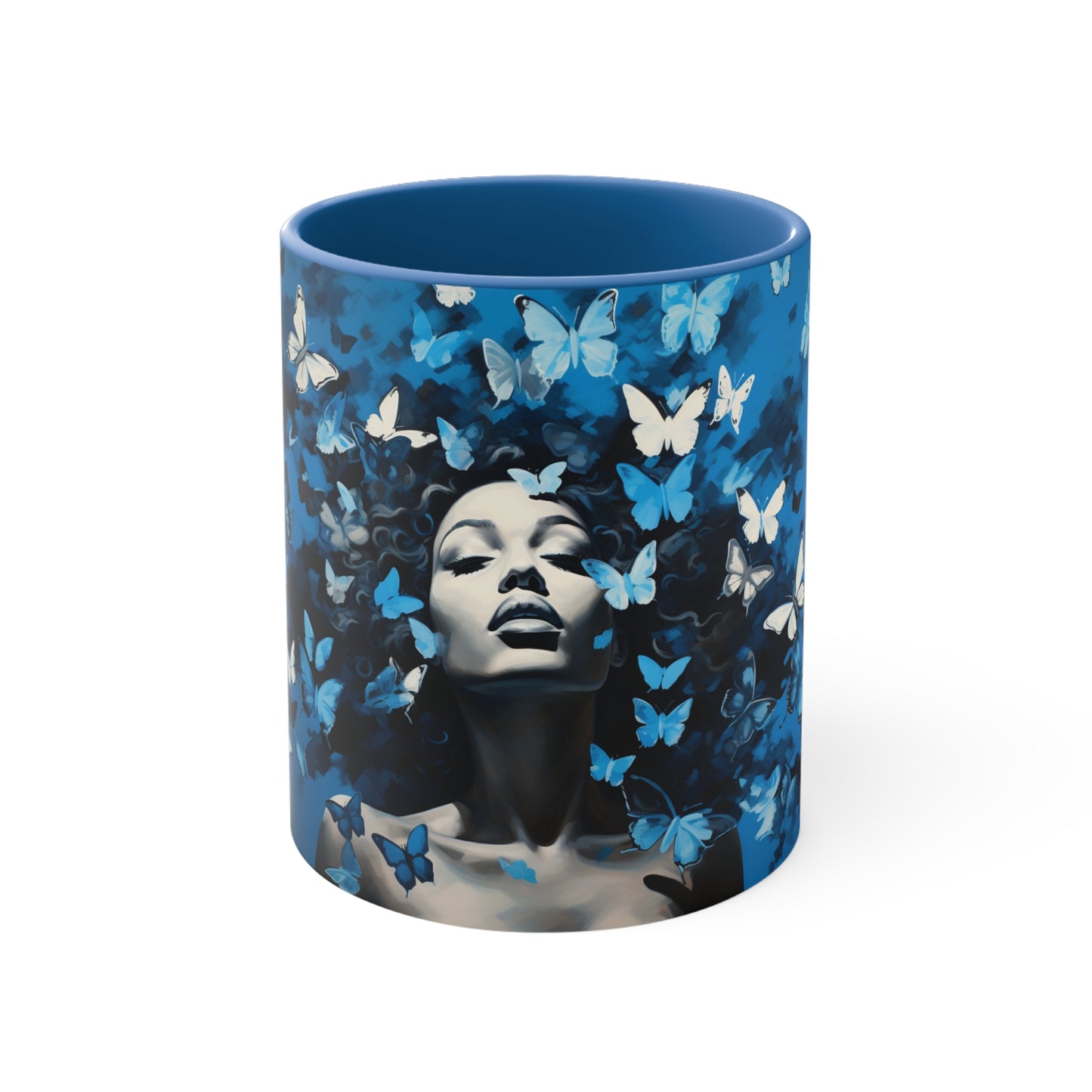 ZET BUTTERFLIES IN BLUE FOUNDERS' MUG CERAMIC - MUG 11OZ