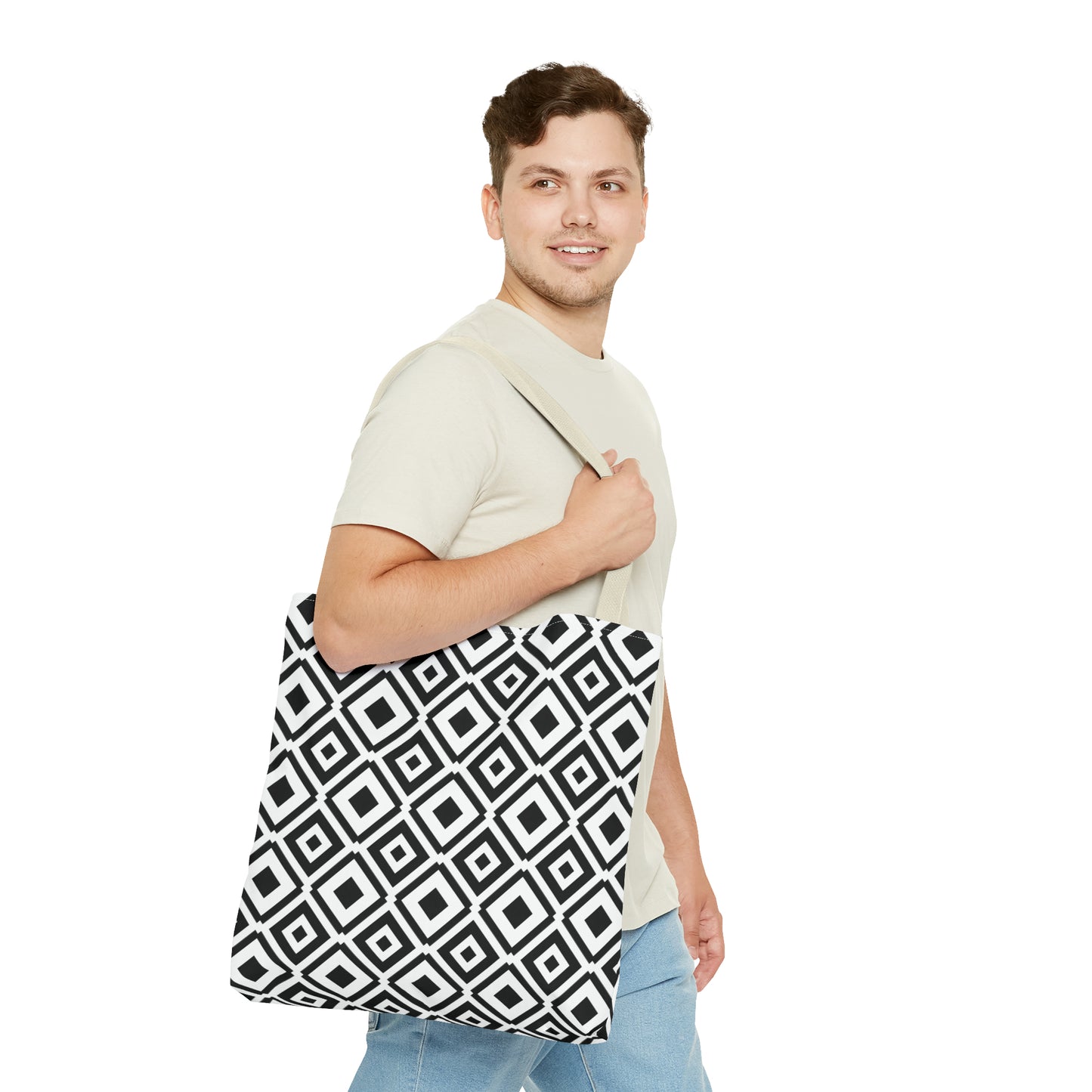DIAMONDS BLACK WHITE TOTE BAG