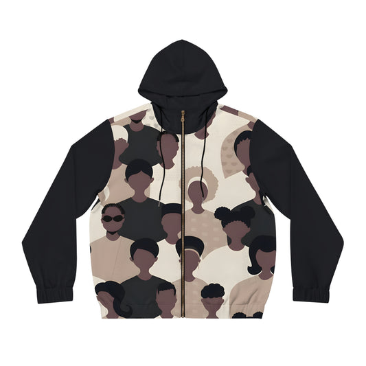 HIP CROWD BLACK MEN'S ZIP HOODIE