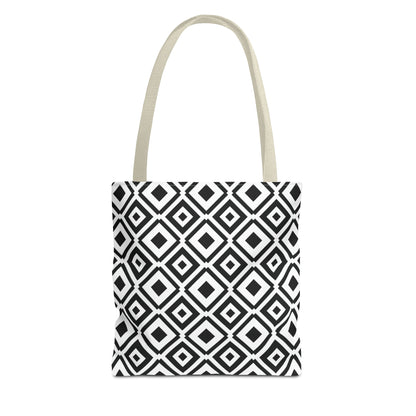 DIAMONDS BLACK WHITE TOTE BAG