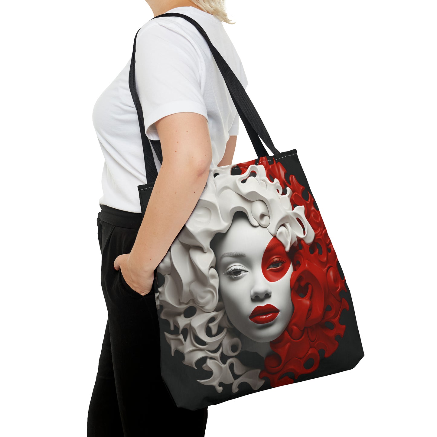 CRIMSON CURLS TOTE BAG