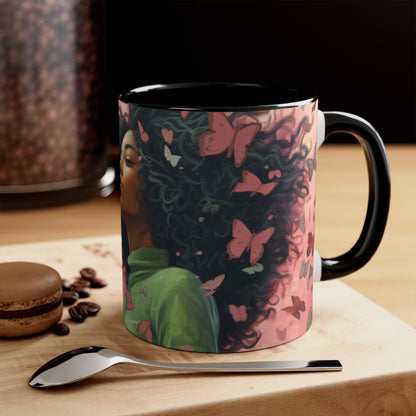 PAG PINK GREEN BUTTERFLIES FOUNDERS' MUG CERAMIC - MUG 11OZ