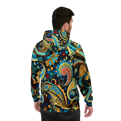 UNI BLUE PAISLEY UNISEX PULLOVER HOODY ATHLETIC HOODIE