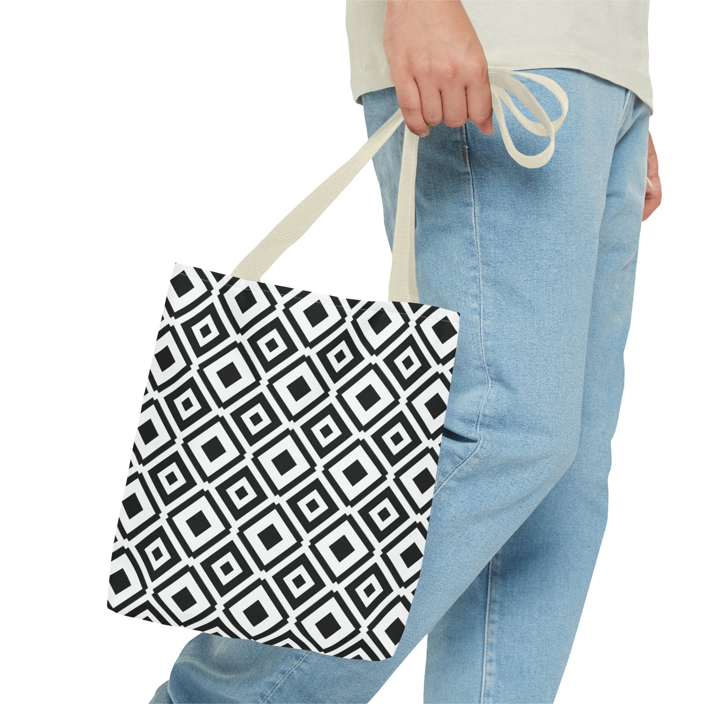 DIAMONDS BLACK WHITE TOTE BAG