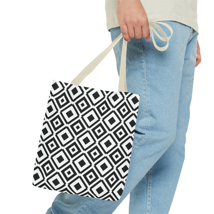 DIAMONDS BLACK WHITE TOTE BAG