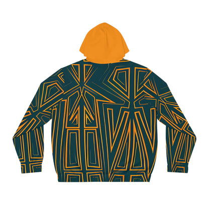 GREEN SKETCH GOLD HOOD ZIP HOODIE - UNISEX