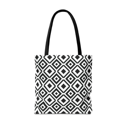 DIAMONDS BLACK WHITE TOTE BAG
