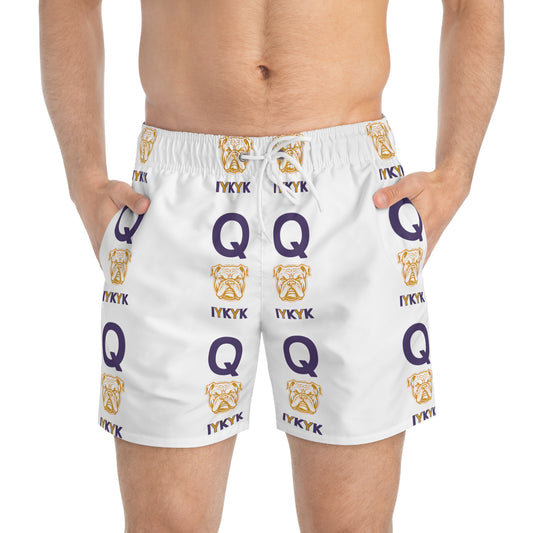 OME IYKYK WHITE SWIM TRUNKS
