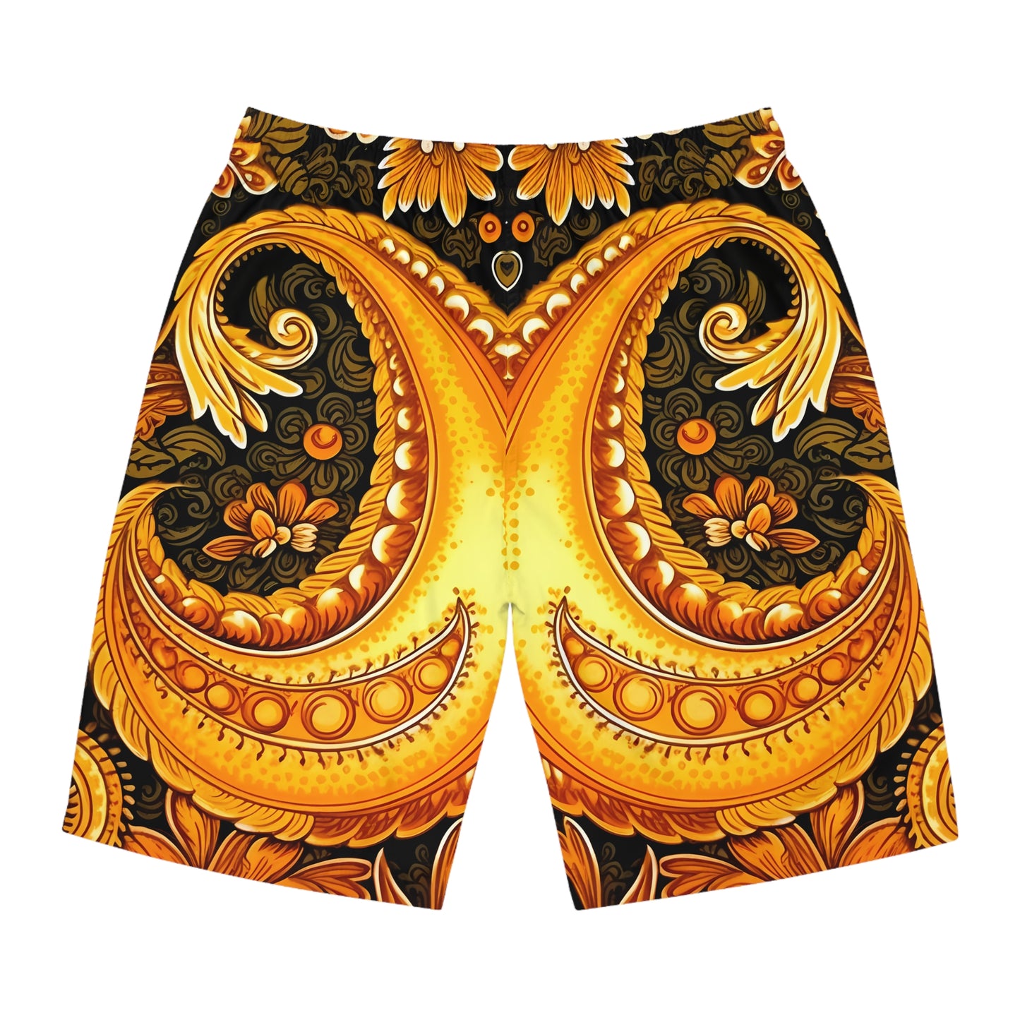 MUSTARD PAISLEY BOARD SHORTS