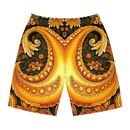 MUSTARD PAISLEY BOARD SHORTS