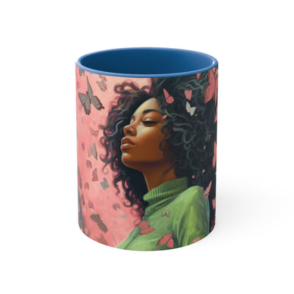 PAG PINK GREEN BUTTERFLIES FOUNDERS' MUG CERAMIC - MUG 11OZ