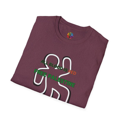 PALESTINE ALL BLOOD IS RED T-SHIRT UNISEX