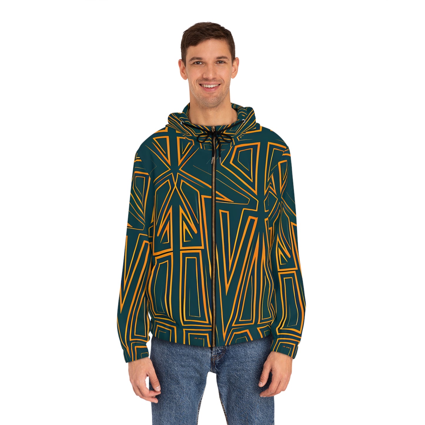 GREEN SKETCH ZIP HOODIE MEN'S