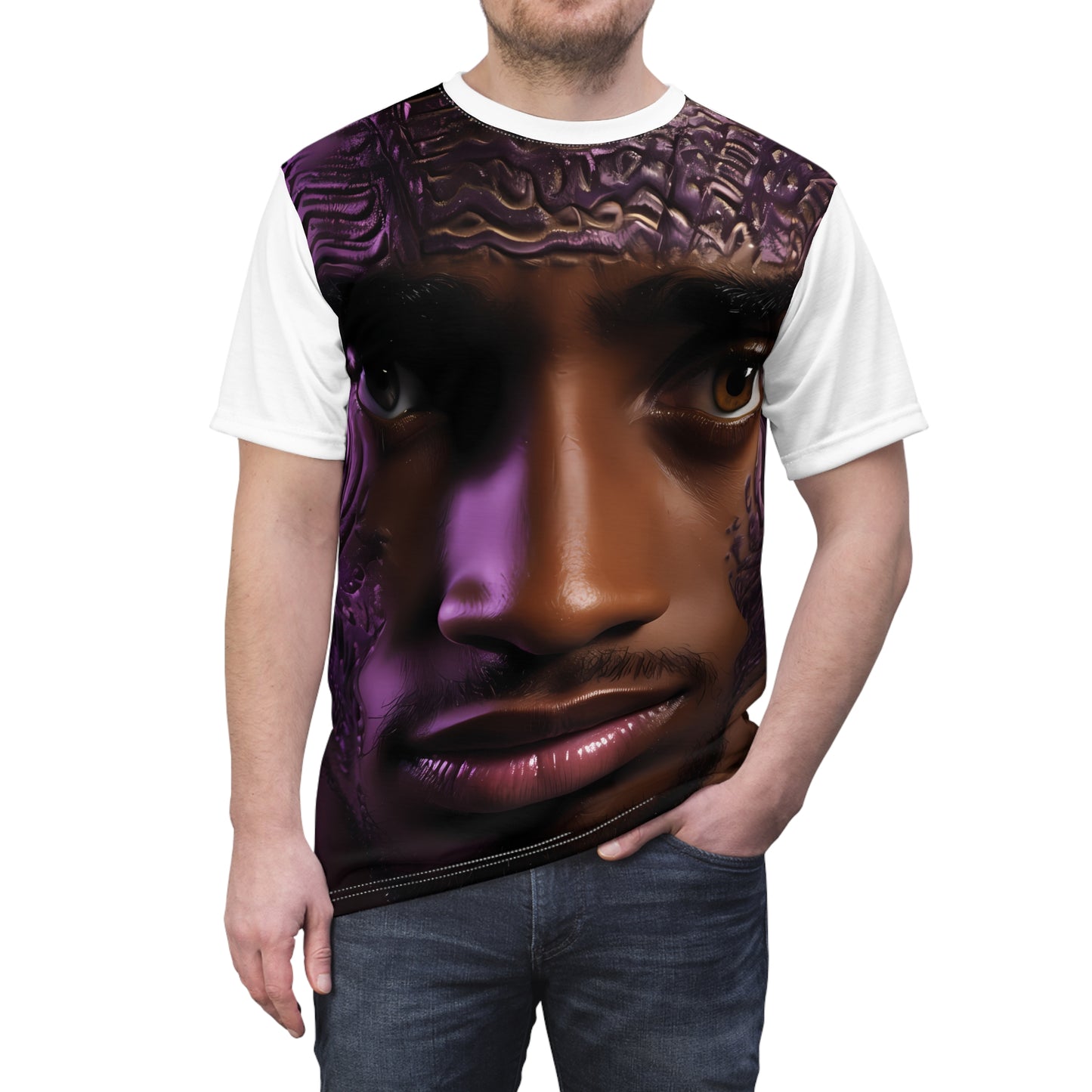 EMBOSSED PURPLE CUT & SEW TEE UNISEX