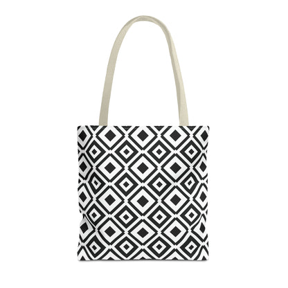 DIAMONDS BLACK WHITE TOTE BAG