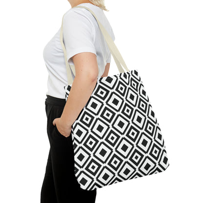 DIAMONDS BLACK WHITE TOTE BAG