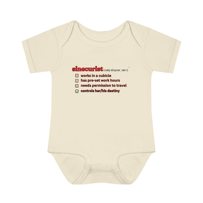 SINECURIST CHECK BOX INFANT BODYSUIT - UNISEX